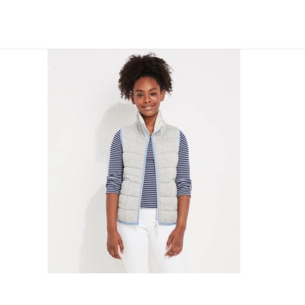 Vineyard Vines Girls' Quilted Dreamcloth Vest (Light Grey) Size: 3xM,4xX-Small